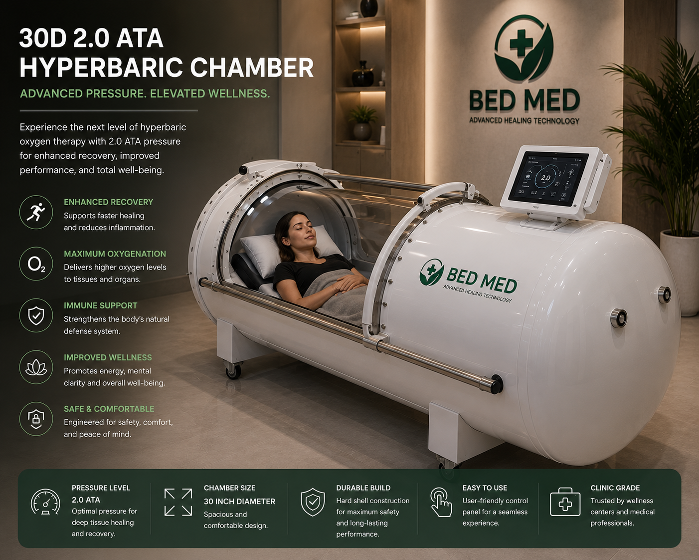 BED MED LIFE™ 30D 2.0 ATA Hyperbaric Chamber